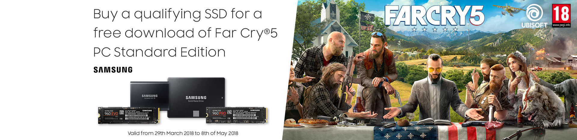Buy a qualifying SSD for a free download of Far Cry 5 PC Standard Edition